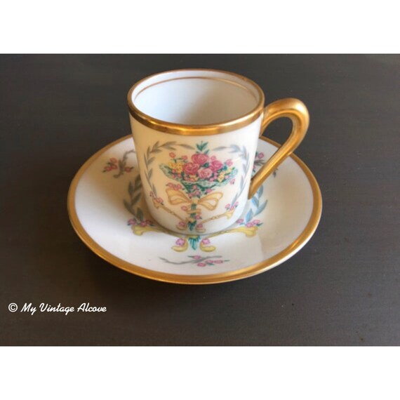 Service à Café Vintage Vaikon Kaoekonteion – Tasse Et Sous-Tasse Espresso – Années 40/50