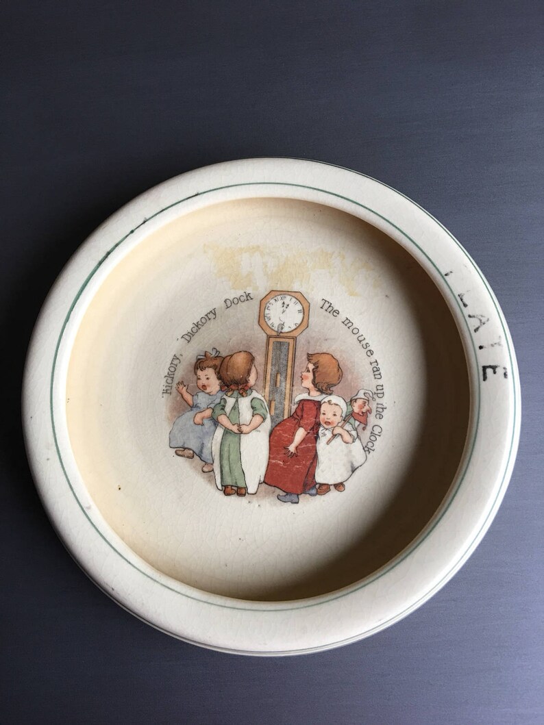 Antique Baby Plate Nursery Rhyme Plates Antique Baby Dishes Etsy