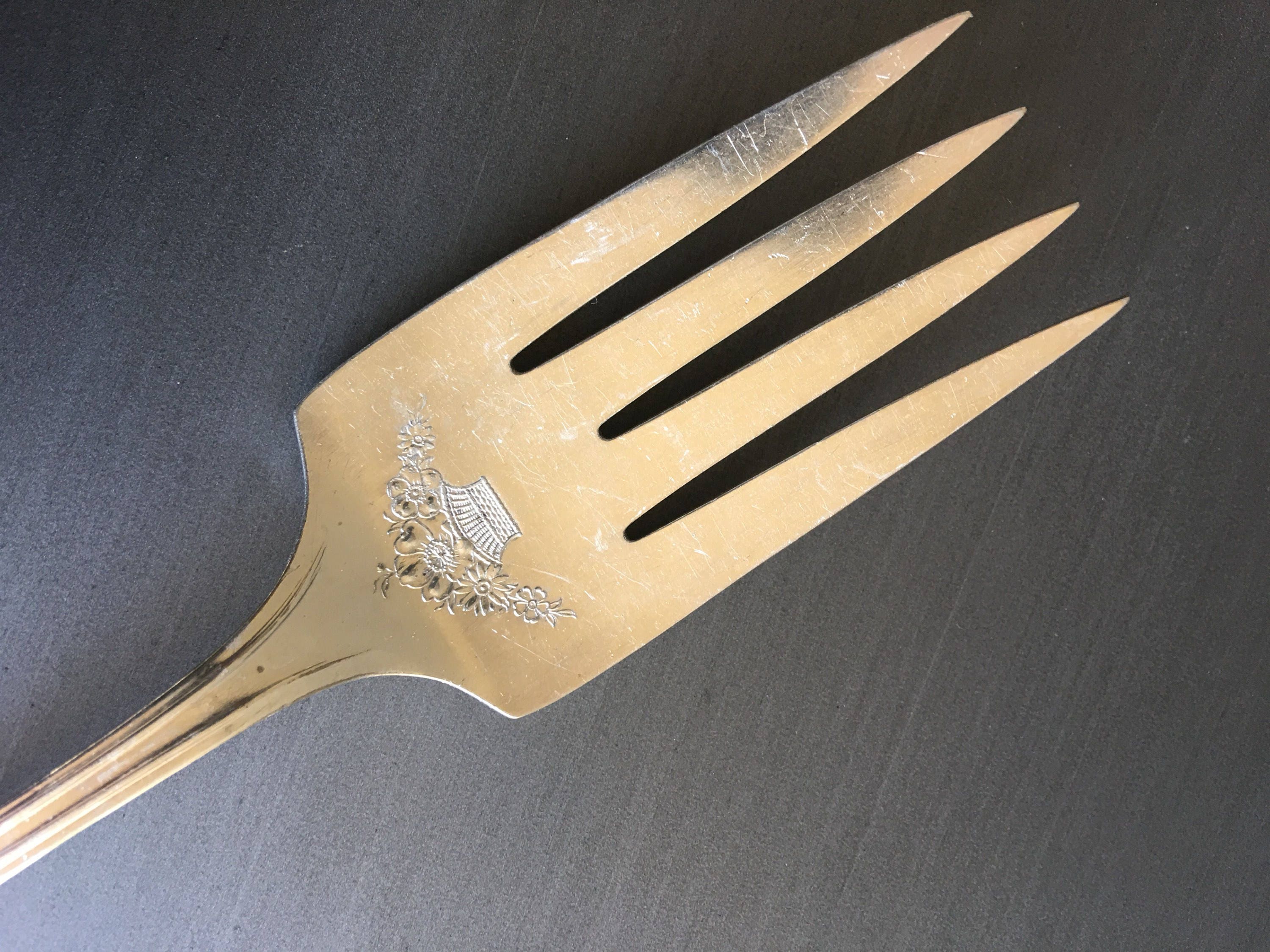 Oneida Andover Oneida Serving Fork Antique Meat Fork Etsy