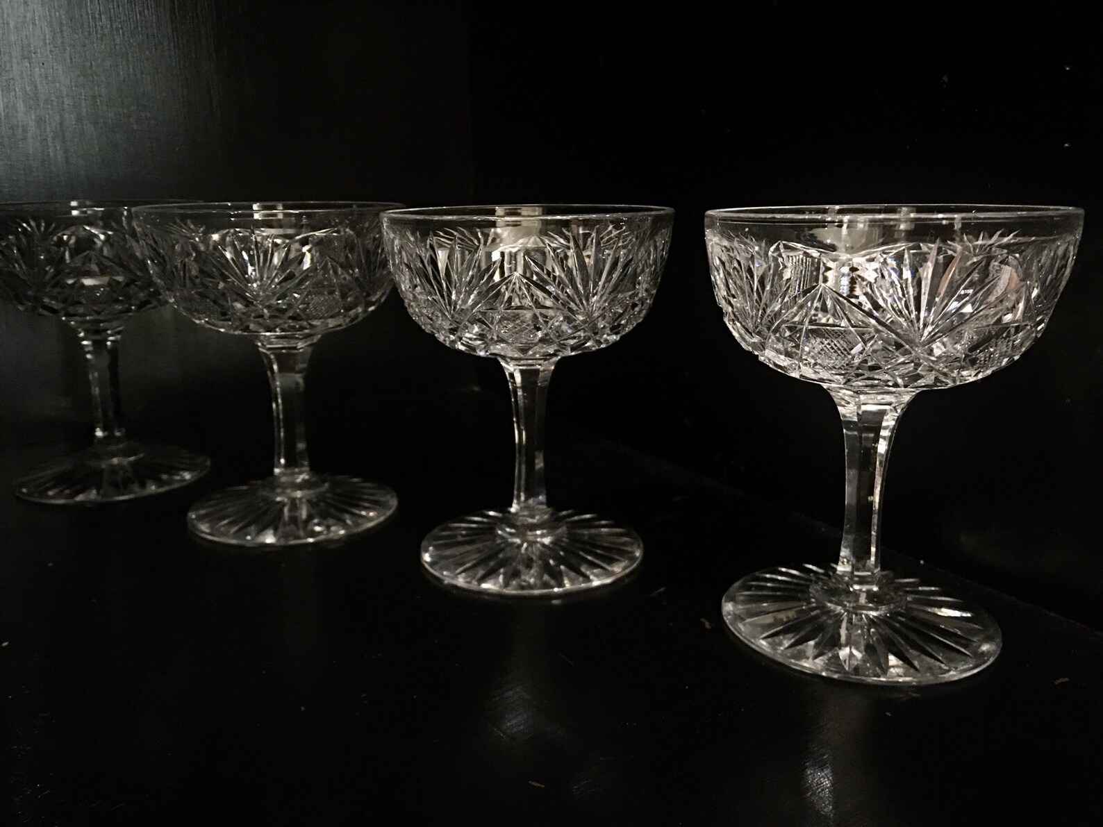 Footed Crystal Dessert Glasses Vintage Crystal Dessert Etsy