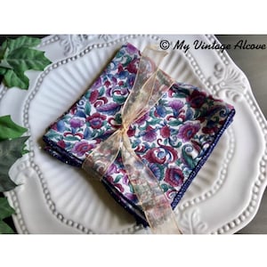 Blue Cloth Napkins, Blue Fabric Napkins, Dark Blue Cloth Napkins