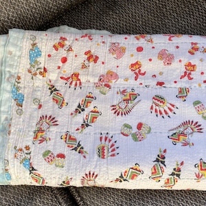 Vintage Baby Blanket, Toddler Blanket, Stroller Blanket, Crib Blanket