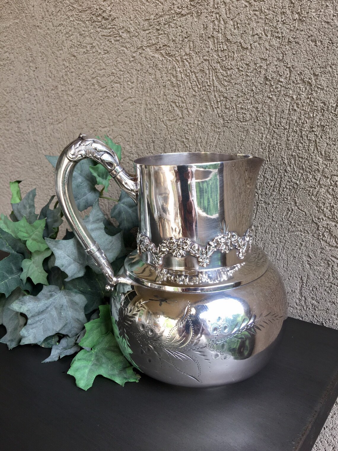 Antique Water Pitcher Victorian Water Pitcher Antique Silver Etsy