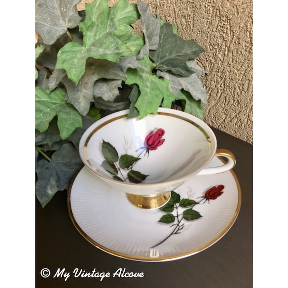 Winterling Marktleuthen Bavaria, Pedestal Tea Cup, Red Rose Tea