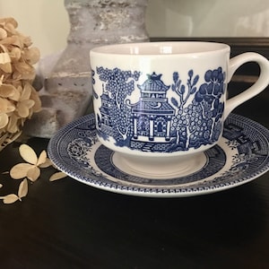 Churchill Blue Willow Cup and Saucer
