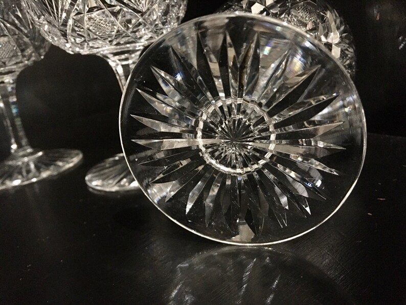 Footed Crystal Dessert Glasses Vintage Crystal Dessert Etsy