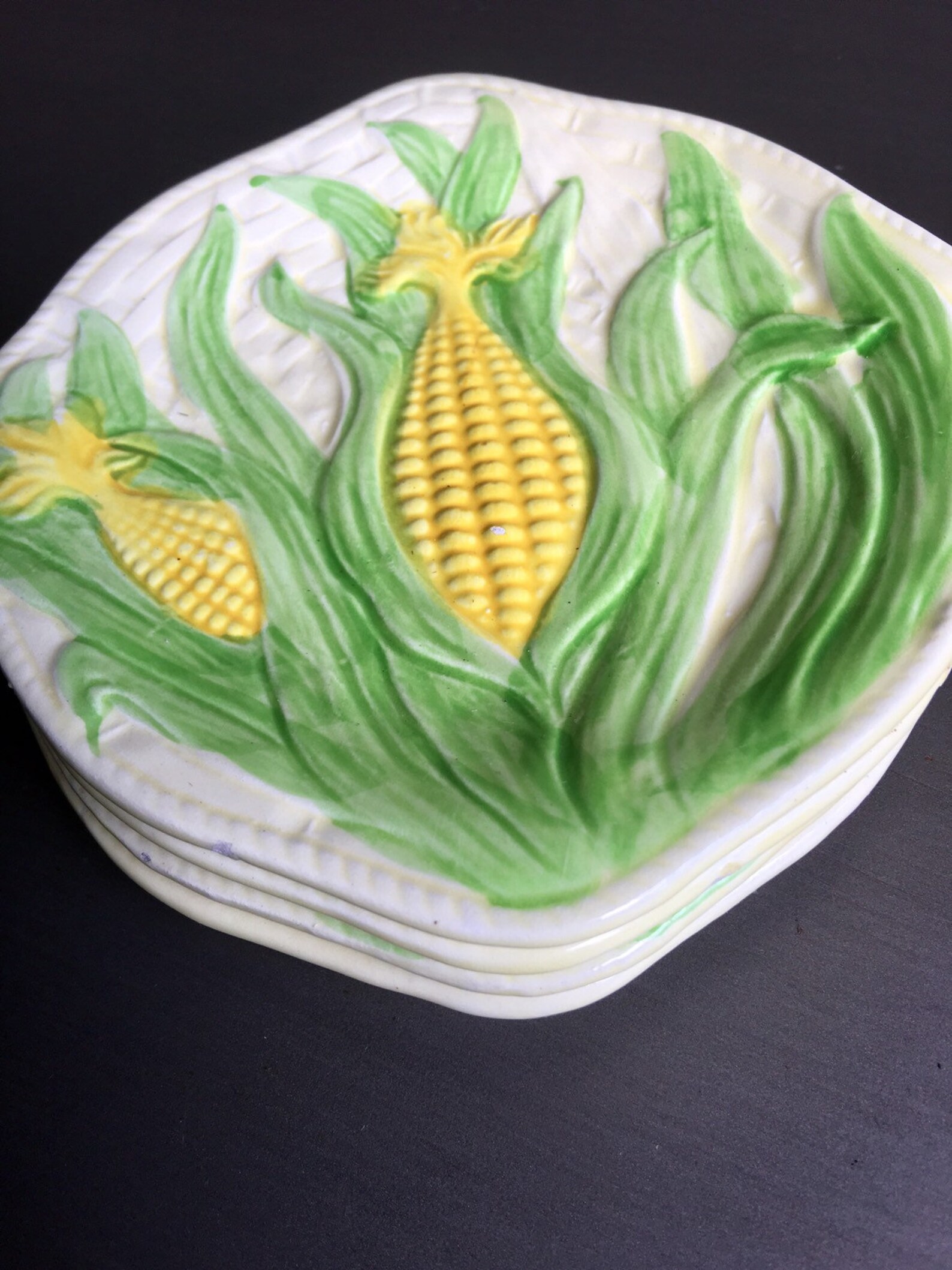 Vintage Corn Cob Plates Corn Husk Plates Corn On The Cob Etsy