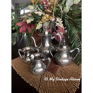 Silver Plated Tea Service Set, Derby Silverplate, Derby Silver Plate Company