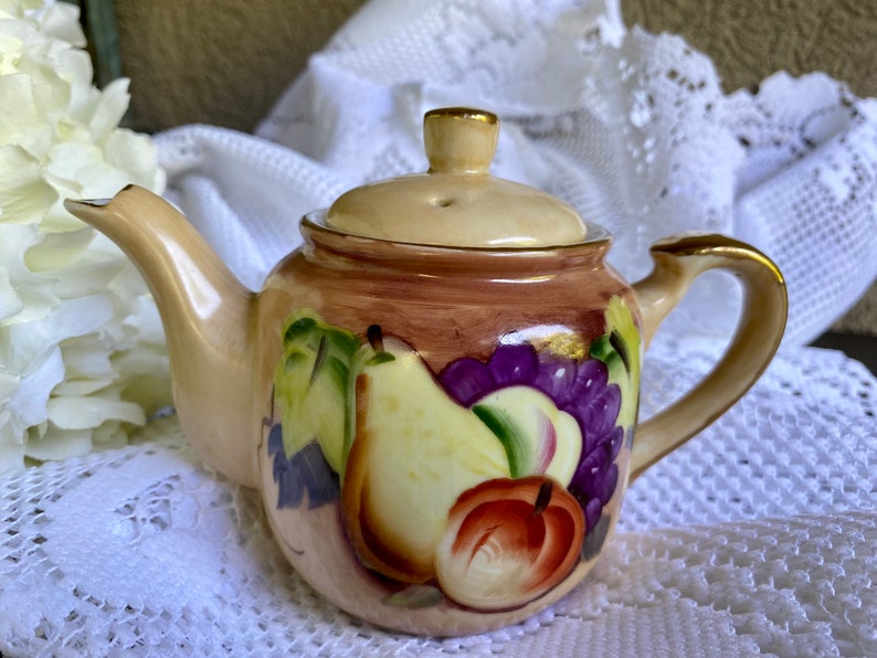 Individual Teapot Vintage Lefton China Hand Painted Teapot Etsy
