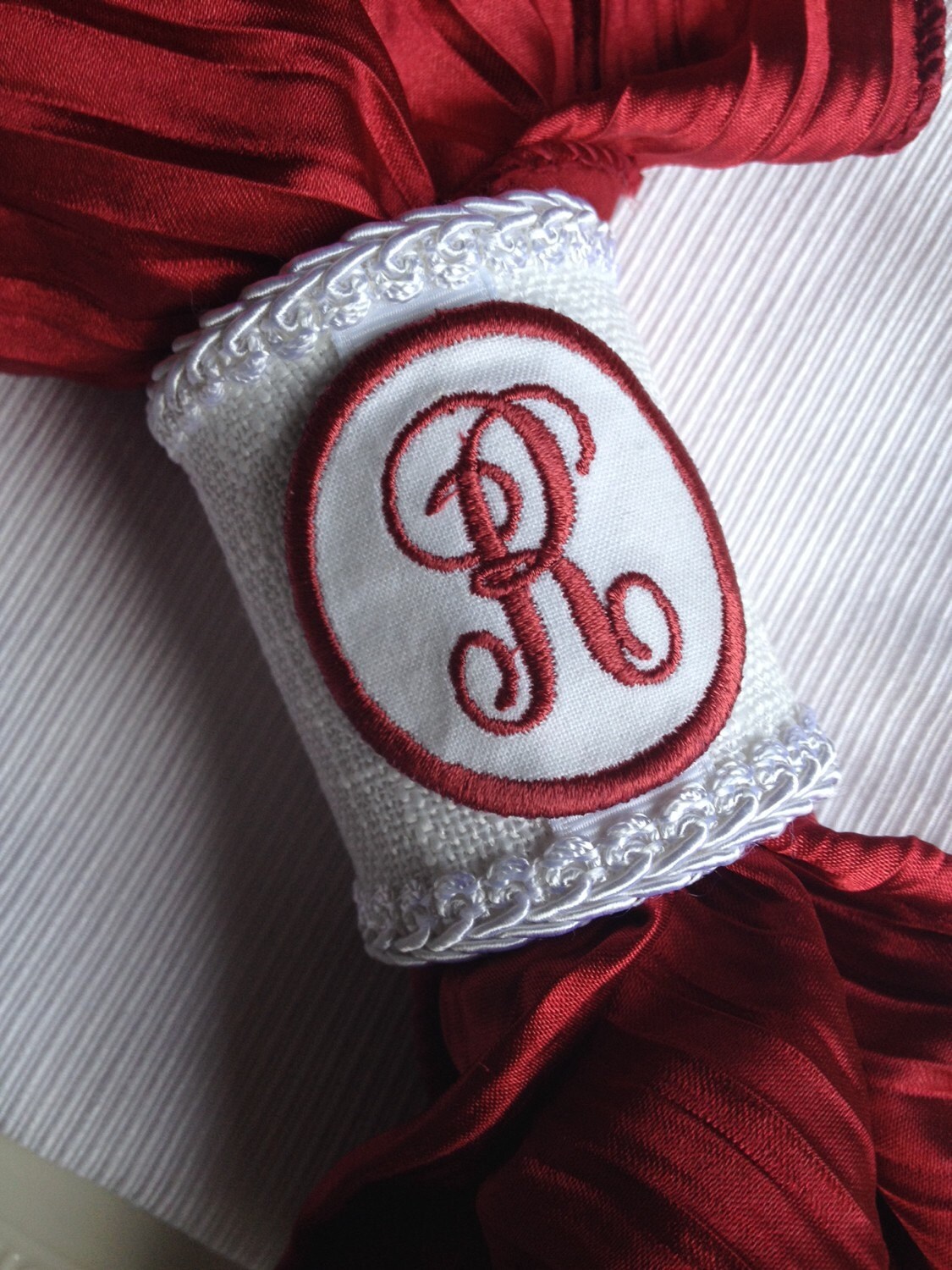 R Monogrammed Napkin Rings Personalized Handcrafted Letter Etsy