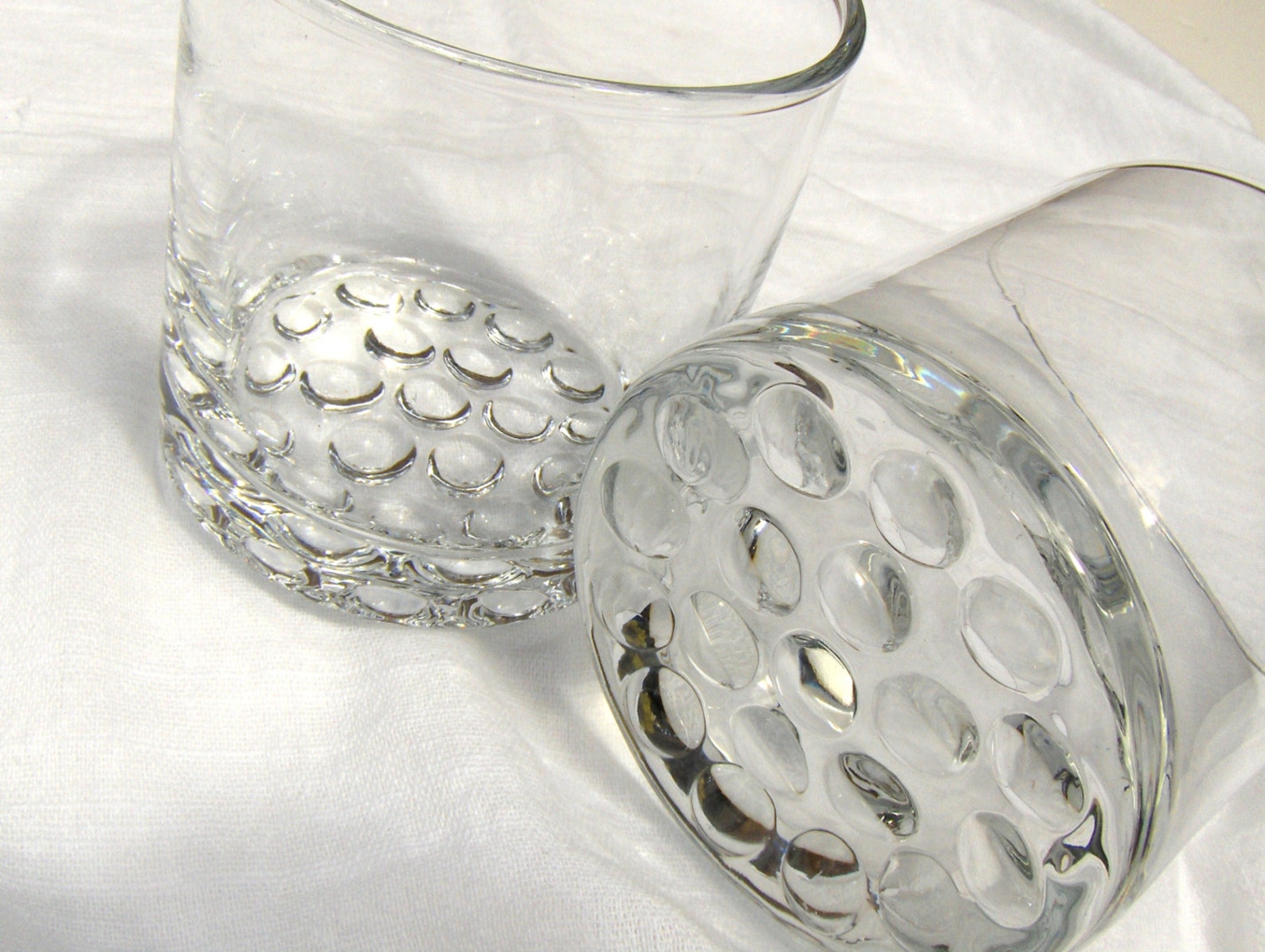 Vintage Whiskey Glasses Lo Ball Bar Glass Bubble Bottom Etsy