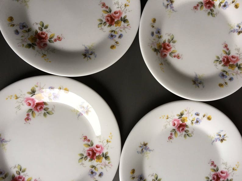 Floral Dessert Plates Flower Plates Floral Plates Vintage Etsy