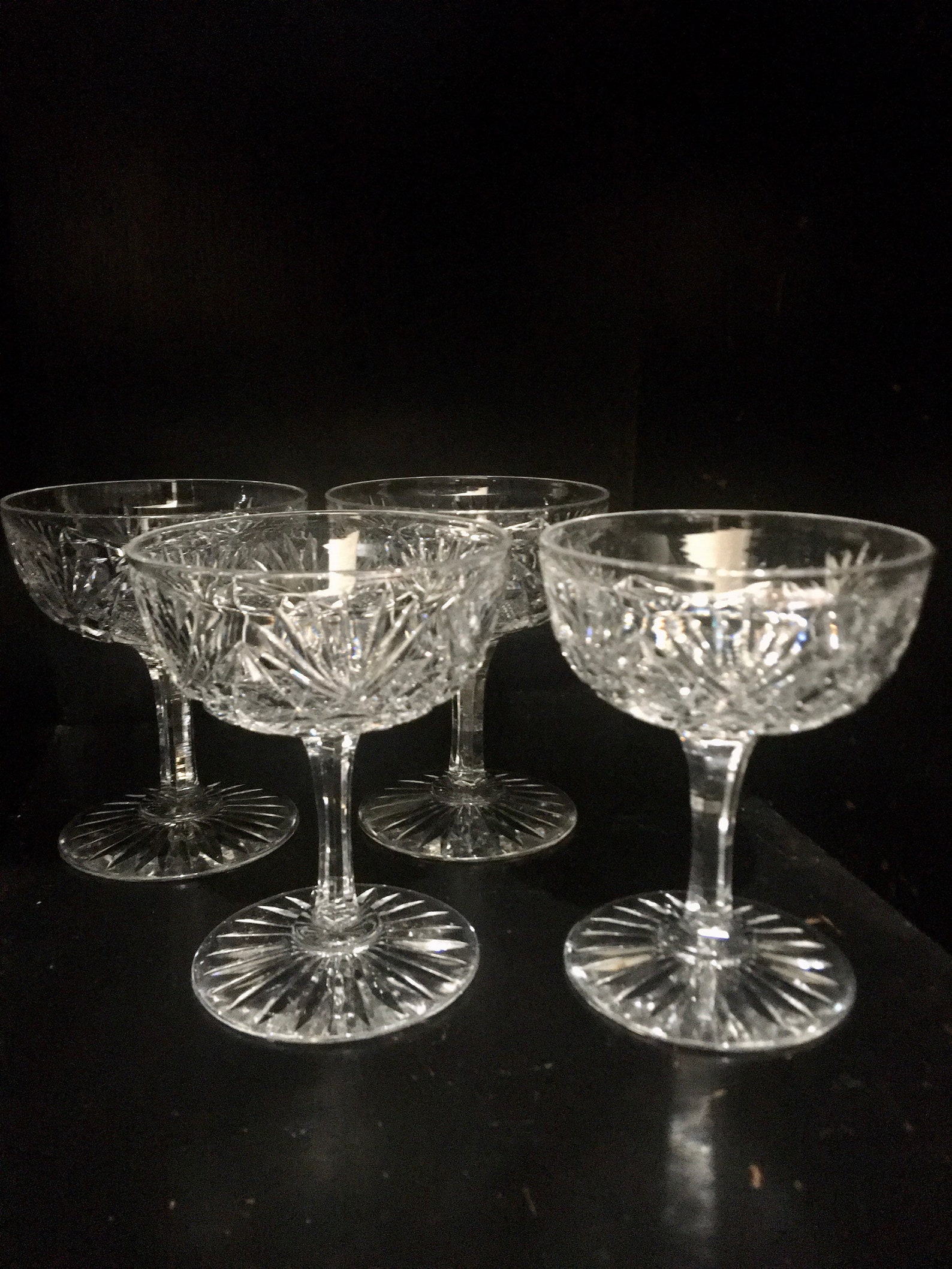 Footed Crystal Dessert Glasses Vintage Crystal Dessert Etsy