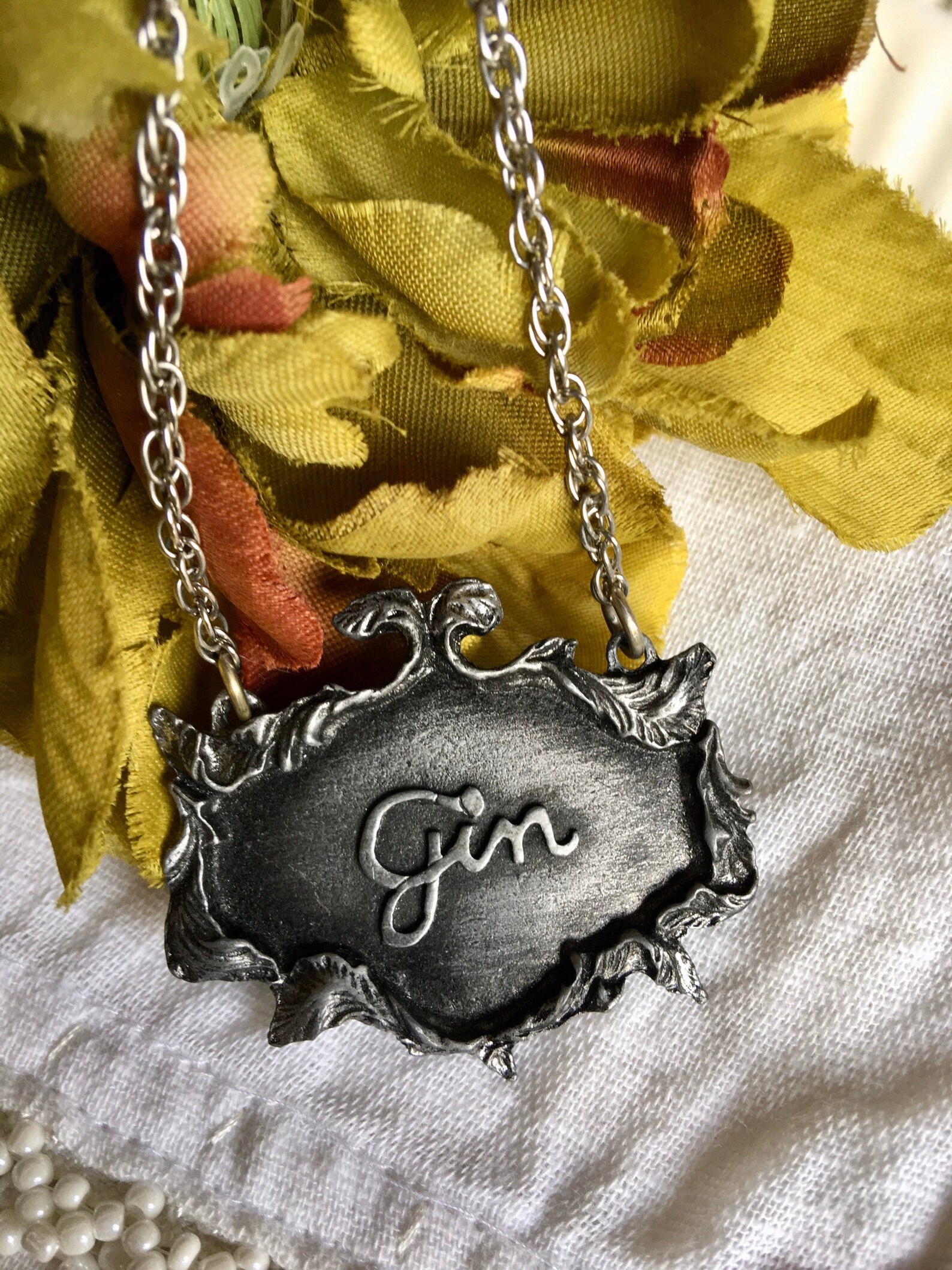 Pewter Decanter Labels Gin Decanter Label Metzke Pewter Etsy