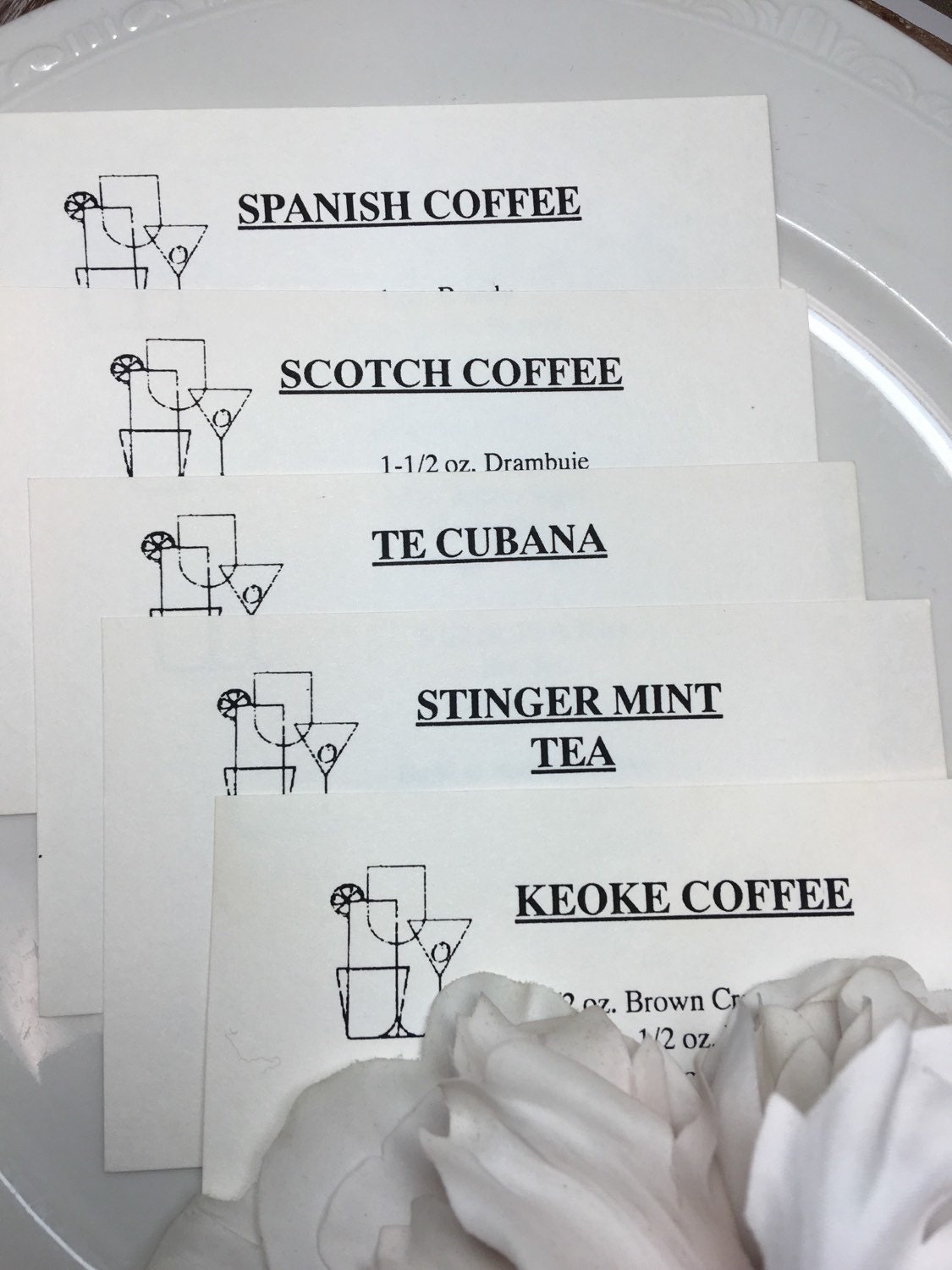 Bar Hot Drink Recipe Cards Bartender Liquor Cocktails Vodka Etsy