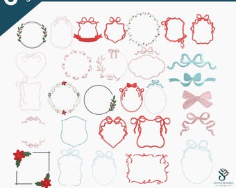 Monogram frame embroidery bundle file Bow Wreath Crest Frame Embroidery Pattern Vintage Wreath laurel Crest Bow 6 sizes Digital Download