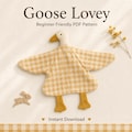 Goose Lovey Blanket pattern digital goose sewing pattern Comfort blanket sewing goose lovey pattern PDF goose baby security blanket video product logo