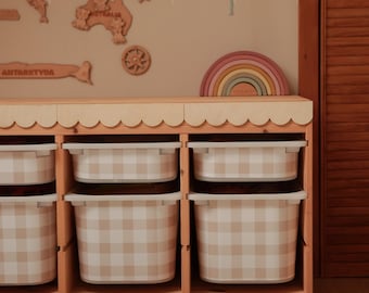 Adesivi Trofast a quadretti BEIGE Gingham Trofast Wraca Decalcomanie a quadretti Gingham Adesivi per mobili Ikea Adesivi per mobili Ikea a quadretti Buffalo