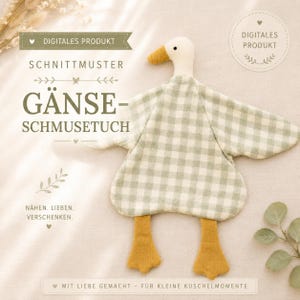 DEUTSCH Goose Lovey Blanket pattern goose sewing pattern Comfort blanket sewing goose lovey pattern PDF goose baby security blanket video