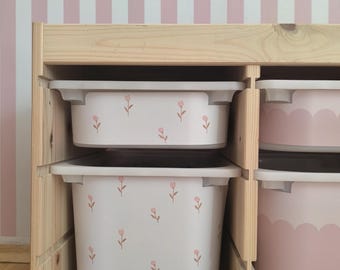Tiny flowers TROFAST decal Trofast tulips small flowers TROFAST decal rental-friendly Wraps ikea Trofast sticker Trofast stickers removable