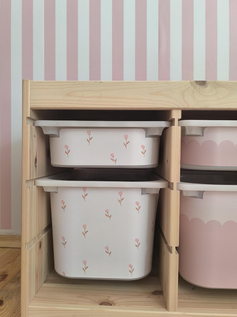 Tiny flowers TROFAST decal Trofast tulips small flowers TROFAST decal rental-friendly Wraps ikea Trofast sticker Trofast stickers removable