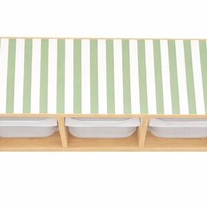 Top Sticker for Ikea Trofast pine unit green stripes IKEA Trofast Bin Sticker, Playmat Trofast  Decor