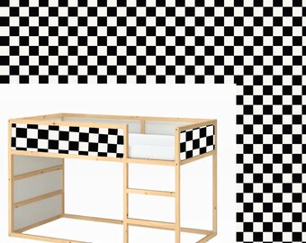 Checkered Decals for IKEA KURA Bed, Racing Car Style