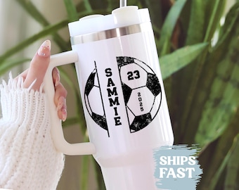 Personalized Soccer Player Tumbler