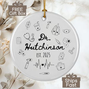 Personalized Doctor Ornament, Custom Medical School Graduation Gift