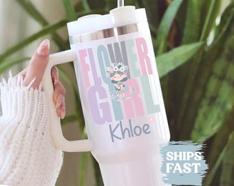 Personalized Flower Girl Tumbler: Custom Wedding Proposal Gift