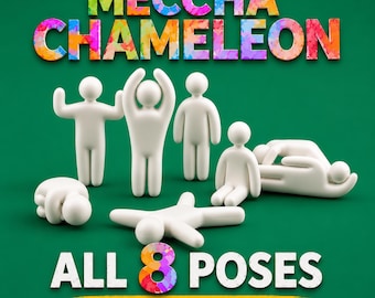 Meccha Chameleon Figure | Paint Your Own Mecha Chameleon | Hide & Seek Collectible | Gaming Desk Decor | 3D Printed