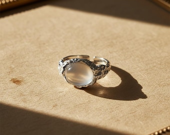 Vintage Barock-Muster Ring, handgefertigter Silberring, Schwalbe gravierte Silberring, Mode-Design Trendy Ring für Männer Frauen