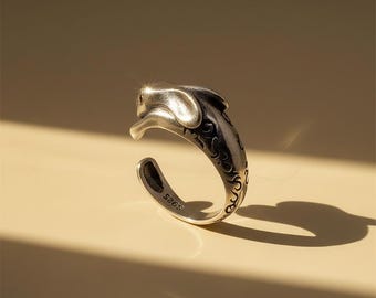Süßer Hase Wrap Ring, trendiger Statement Schmuck, verstellbarer Tier Ring, Unisex verstellbarer Statement Schmuck, Tierliebhaber Schmuck