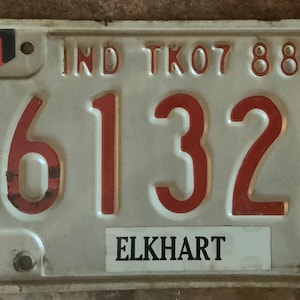 Indiana License Plates - Elkhart - 1991 -1988 - Your Choice - Sold Seperately
