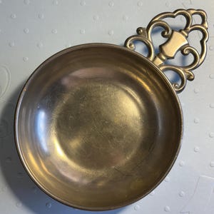 Holland Daalderop Porridge Bowl - Candy Dish - Made In Holland - Pewter Accent Piece - Vintage