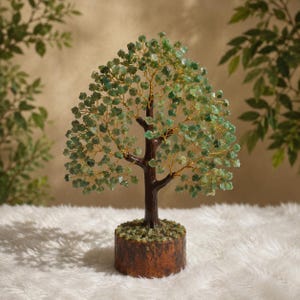 Ręcznie robione zielone drzewko z kryształu jadeitu – dekoracja Bonsai z kamieni szlachetnych, przynosząca szczęście