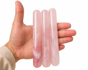 Rozenkwarts-massagestaaf – kristalhealingshulpmiddel voor zelfliefde, gezichtsmassage en energiebalans