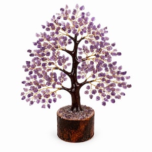 Amethyst Crystal Tree – 300 Chips Bonsai Decor, Feng Shui Healing Gemstone