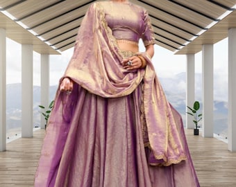 Lavender Lehenga Choli Wedding Wear dress Festive Function Party Wear Indian Outfit For Women