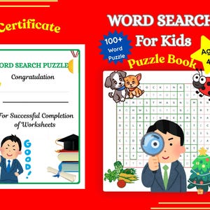 Word Search Puzzle Book for Kids Ages 4-8: Fun Learning Activity (Printable Digital Download)