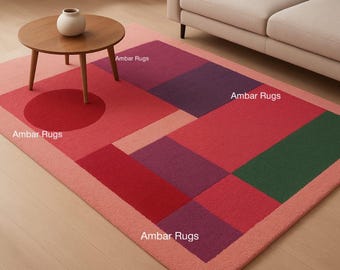 Hand Tufted Wool Rug Area Rug Modern Rug Abstract Rug Custom Luxury Rug