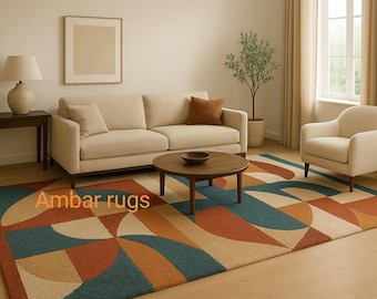 Hand Tufted Wool Rug Modern Rug Abstract Rug Area Rug Custom Luxury Rug