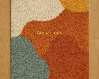 Hand Tufted Wool Rug Modern Rug Abstract Rug Area Rug Custom Luxury Rug