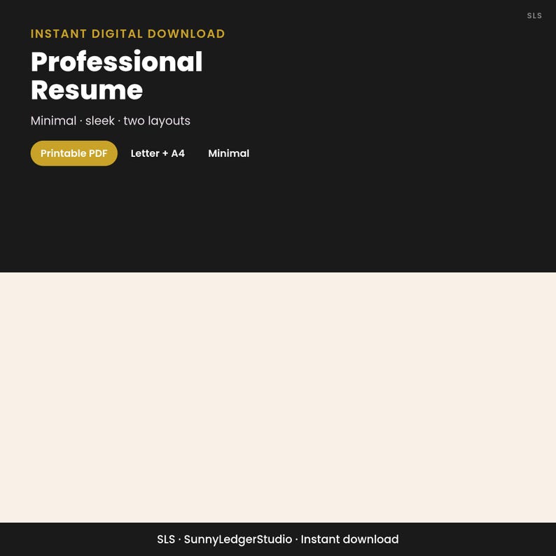 Professional Cv Photo Guide Pdf Professional Resume Template Printable, Minimal Sleek ATS Friendly PDF ...