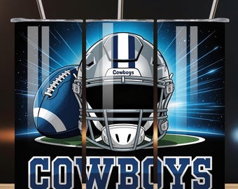 Cowboys voetbal mascotte beker wrap, png | Sublimatie magere beker van 20 oz (digitale download)