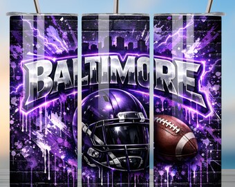 Baltimore Football Graffiti 20oz Skinny Tumbler Wrap, png