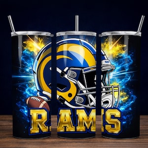 Ram 20oz Skinny Tumbler Wrap PNG – Sport Mascot Sublimation, Game Day Drinkware, Printable Tumbler Instant Download