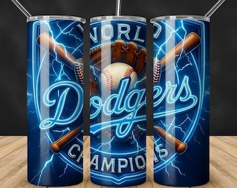LA Baseball 2025 World Series Champions 20oz Skinny Tumbler Wrap | Fan Sublimation PNG Design