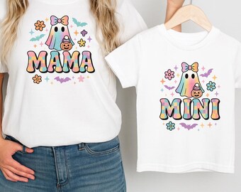 Halloween Neon Mama Mini Png, Halloween Pastel Checkered Png, Spooky Mama Png, Spooky Season Png, Halloween Cute Neon Ghost Png, Sublimation