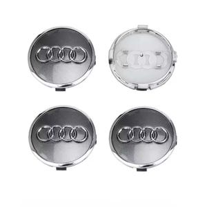 Audi 61 mm / 57 mm grijs zilveren ring – 4 stuks wieldoppen naafdop 4M0601170